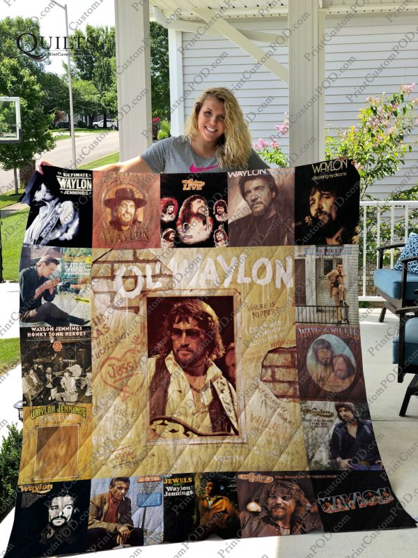 Waylon Jennings Quilt Blanket 01